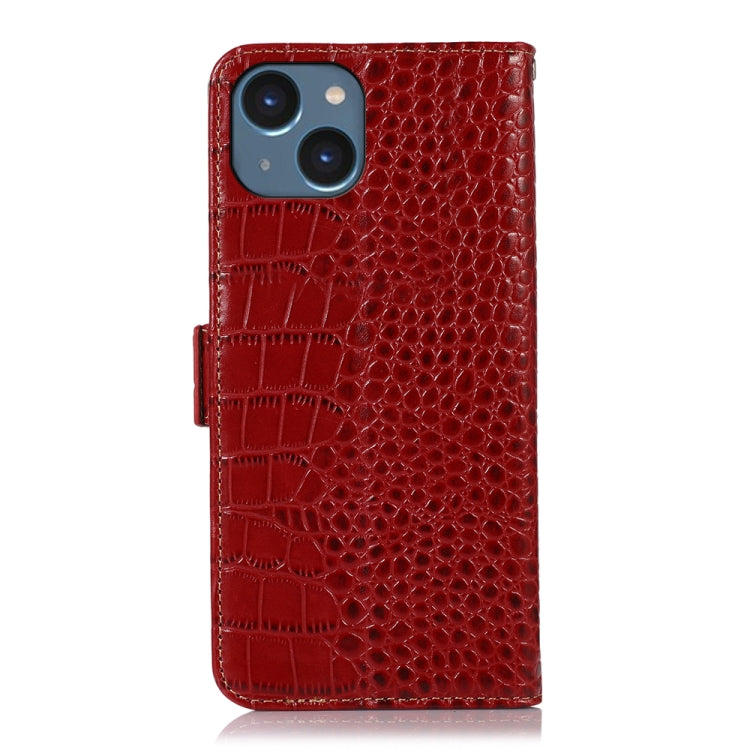 For iPhone 14 Crocodile Top Layer Cowhide Leather Phone Case (Red) - iPhone 14 Cases by buy2fix | Online Shopping UK | buy2fix