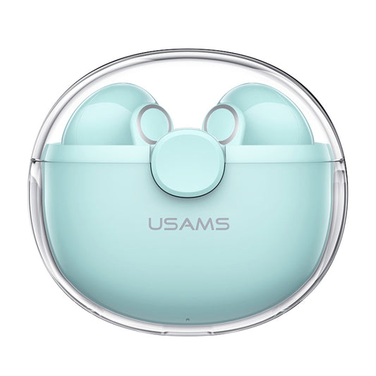 USAMS BU12 TWS Half In-Ear Bluetooth 5.1 Wireless Earphones(Green) - TWS Earphone by USAMS | Online Shopping UK | buy2fix