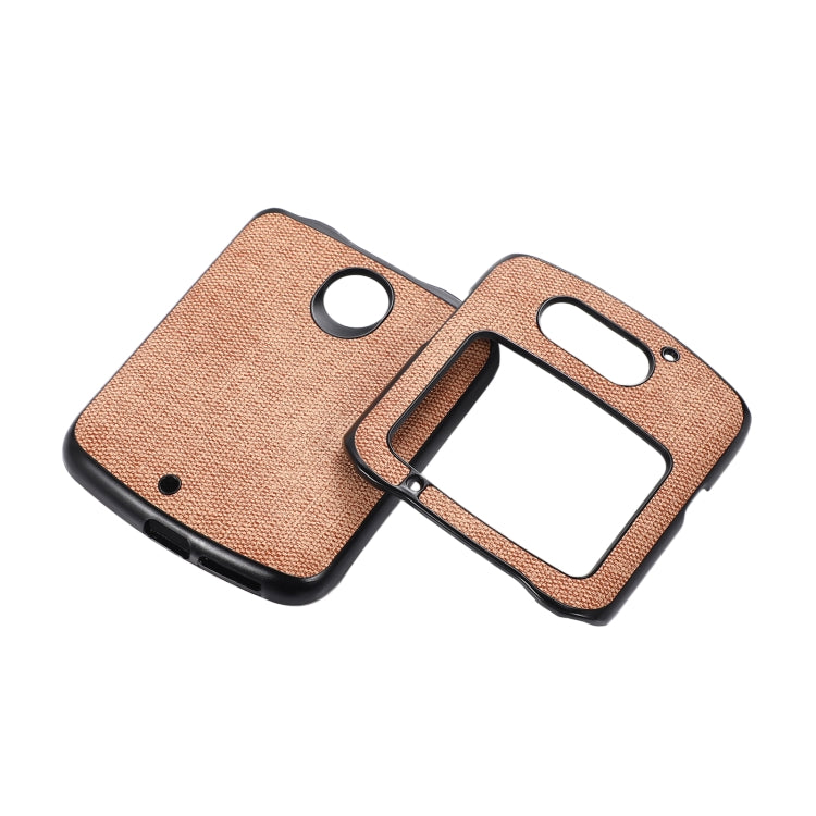 For Motorola Razr 5G Brugg Texture PU+TPU+PC Shockproof Phone Case(Khaki) - Motorola Cases by buy2fix | Online Shopping UK | buy2fix