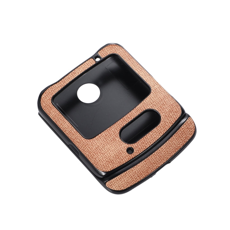 For Motorola Razr 5G Brugg Texture PU+TPU+PC Shockproof Phone Case(Khaki) - Motorola Cases by buy2fix | Online Shopping UK | buy2fix