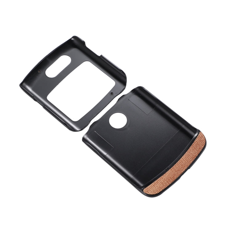 For Motorola Razr 5G Brugg Texture PU+TPU+PC Shockproof Phone Case(Khaki) - Motorola Cases by buy2fix | Online Shopping UK | buy2fix