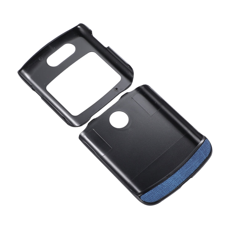 For Motorola Razr 5G Brugg Texture PU+TPU+PC Shockproof Phone Case(Blue) - Motorola Cases by buy2fix | Online Shopping UK | buy2fix
