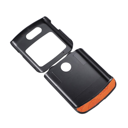 For Motorola Razr 5G Sunflower Pattern PU+TPU+PC Shockproof Phone Case(Orange) by buy2fix