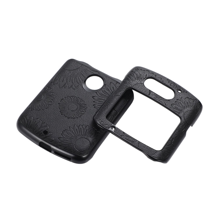 For Motorola Razr 5G Sunflower Pattern PU+TPU+PC Shockproof Phone Case(Black) - Motorola Cases by buy2fix | Online Shopping UK | buy2fix