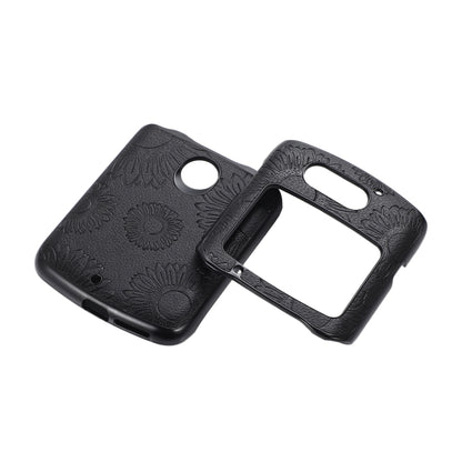 For Motorola Razr 5G Sunflower Pattern PU+TPU+PC Shockproof Phone Case(Black) - Motorola Cases by buy2fix | Online Shopping UK | buy2fix