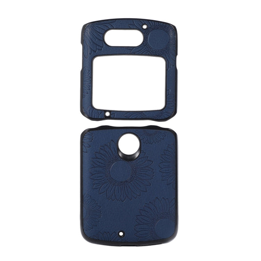 For Motorola Razr 5G Sunflower Pattern PU+TPU+PC Shockproof Phone Case(Blue) - Motorola Cases by buy2fix | Online Shopping UK | buy2fix