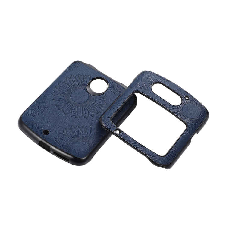 For Motorola Razr 5G Sunflower Pattern PU+TPU+PC Shockproof Phone Case(Blue) - Motorola Cases by buy2fix | Online Shopping UK | buy2fix