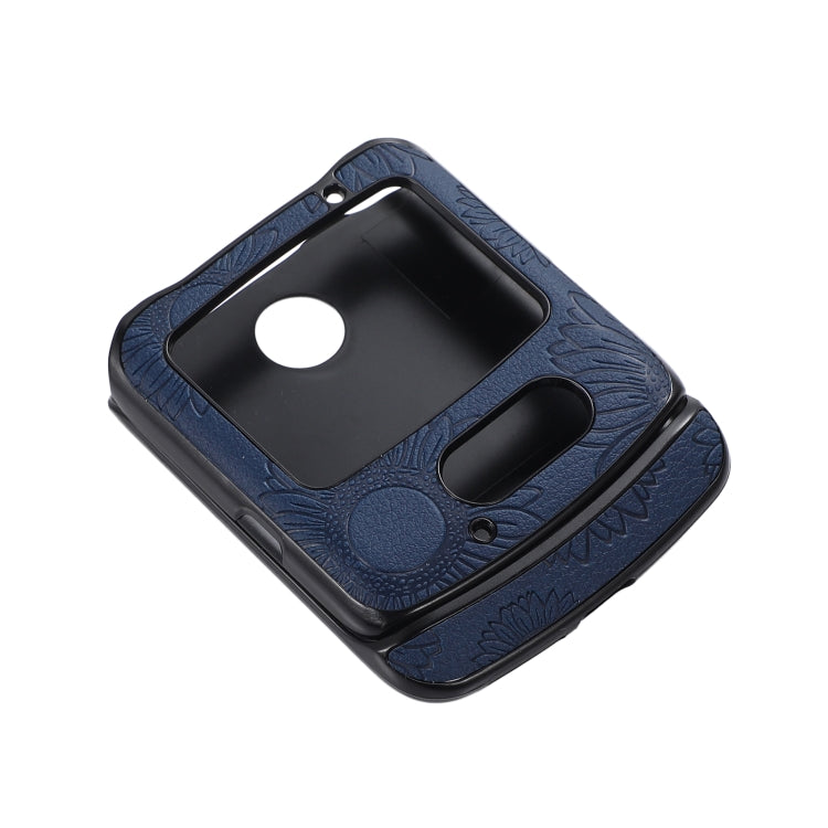 For Motorola Razr 5G Sunflower Pattern PU+TPU+PC Shockproof Phone Case(Blue) - Motorola Cases by buy2fix | Online Shopping UK | buy2fix