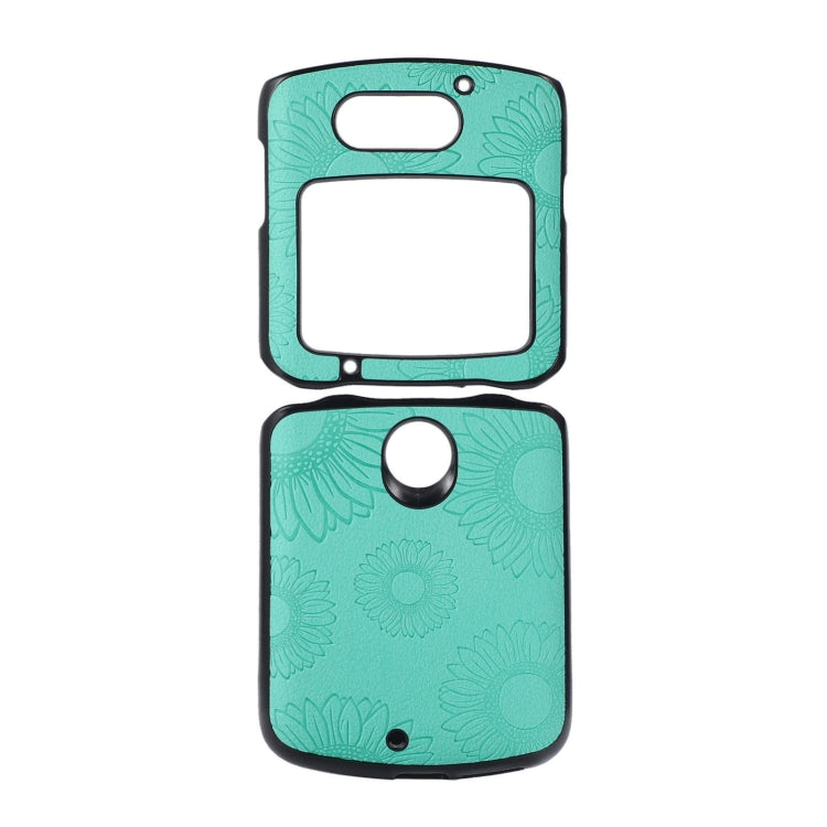 For Motorola Razr 5G Sunflower Pattern PU+TPU+PC Shockproof Phone Case(Baby Blue) - Motorola Cases by buy2fix | Online Shopping UK | buy2fix