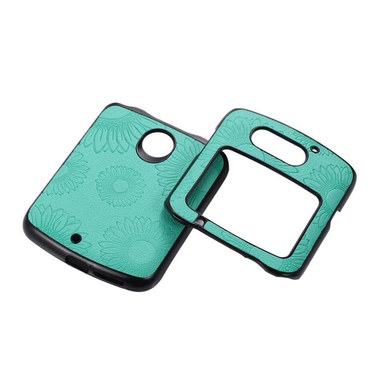 For Motorola Razr 5G Sunflower Pattern PU+TPU+PC Shockproof Phone Case(Baby Blue) - Motorola Cases by buy2fix | Online Shopping UK | buy2fix