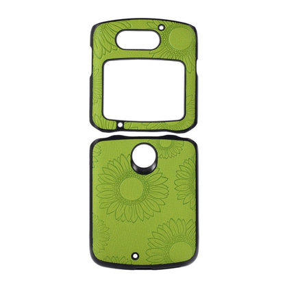 For Motorola Razr 5G Sunflower Pattern PU+TPU+PC Shockproof Phone Case(Light Green) - Motorola Cases by buy2fix | Online Shopping UK | buy2fix