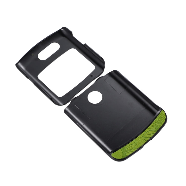 For Motorola Razr 5G Sunflower Pattern PU+TPU+PC Shockproof Phone Case(Light Green) - Motorola Cases by buy2fix | Online Shopping UK | buy2fix