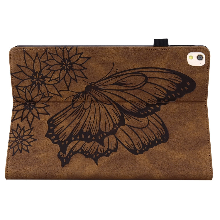 For iPad 10.2 2020 / Air 2019 Big Butterfly Embossed Smart Leather Tablet Case(Brown) - iPad 10.2 Cases by buy2fix | Online Shopping UK | buy2fix