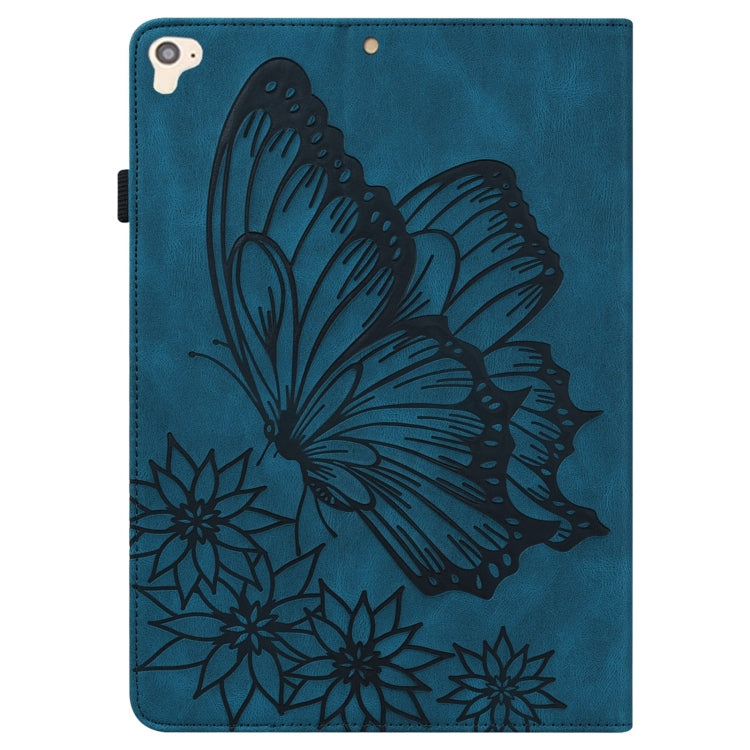 Big Butterfly Embossed Smart Leather Tablet Case For iPad Air 2 / 9.7 2018&2017(Blue) - iPad 9.7 (2018) & (2017) Cases by buy2fix | Online Shopping UK | buy2fix