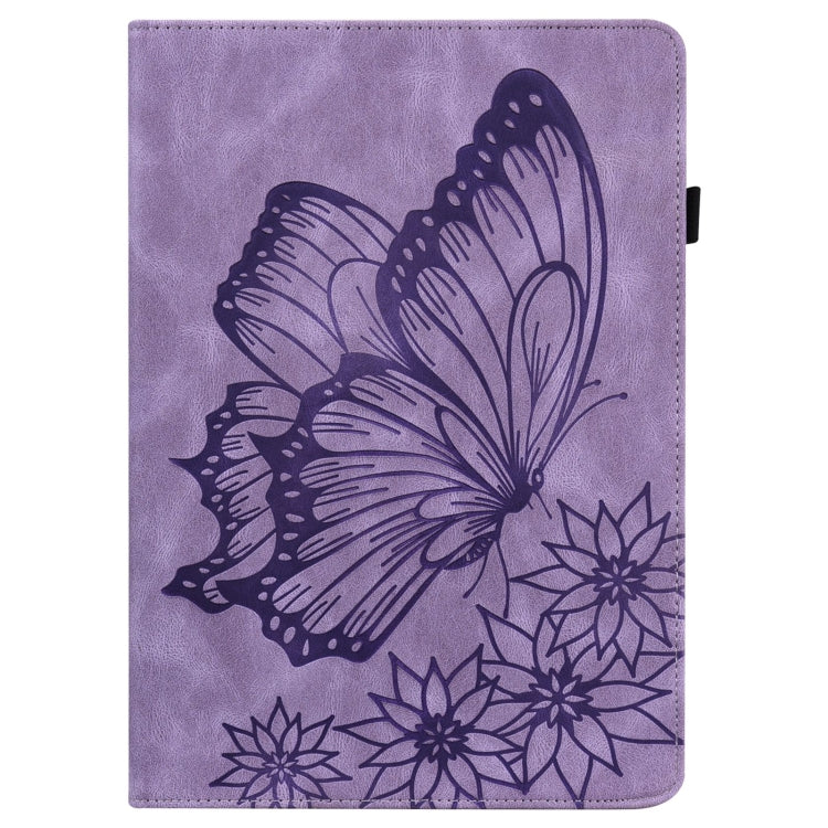 Big Butterfly Embossed Smart Leather Tablet Case For iPad Air 2 / 9.7 2018&2017(Purple) - iPad 9.7 (2018) & (2017) Cases by buy2fix | Online Shopping UK | buy2fix