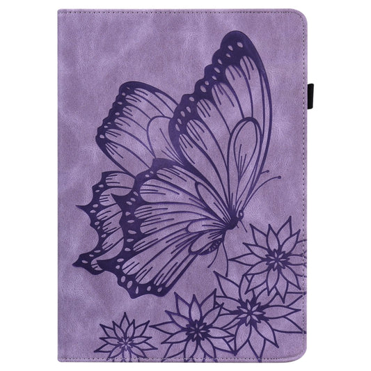 Big Butterfly Embossed Smart Leather Tablet Case For iPad Air 2 / 9.7 2018&2017(Purple) - iPad 9.7 (2018) & (2017) Cases by buy2fix | Online Shopping UK | buy2fix