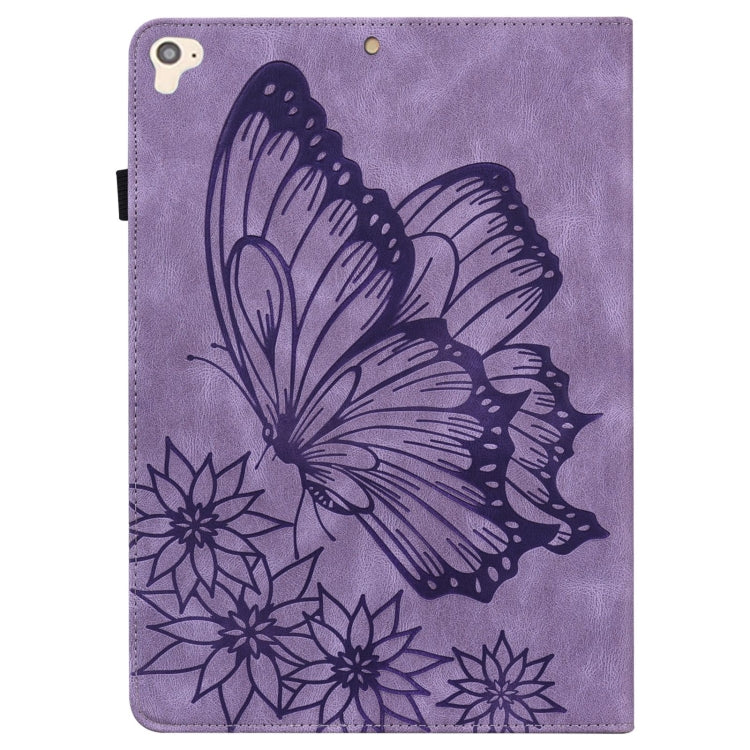 Big Butterfly Embossed Smart Leather Tablet Case For iPad Air 2 / 9.7 2018&2017(Purple) - iPad 9.7 (2018) & (2017) Cases by buy2fix | Online Shopping UK | buy2fix
