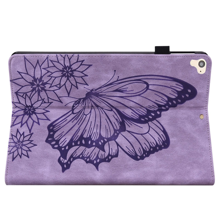 Big Butterfly Embossed Smart Leather Tablet Case For iPad Air 2 / 9.7 2018&2017(Purple) - iPad 9.7 (2018) & (2017) Cases by buy2fix | Online Shopping UK | buy2fix