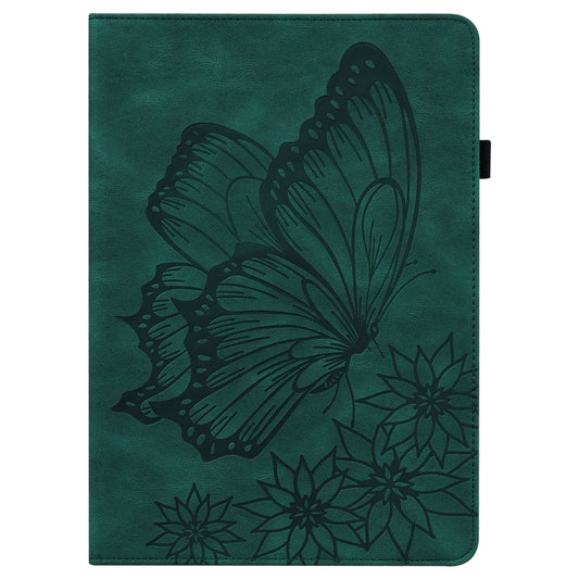 For Samsung Galaxy Tab A7 Lite T220/T225 Big Butterfly Embossed Leather Tablet Case(Green) - Tab A7 Lite T220 / T225 by buy2fix | Online Shopping UK | buy2fix