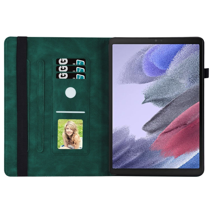 For Samsung Galaxy Tab A7 Lite T220/T225 Big Butterfly Embossed Leather Tablet Case(Green) - Tab A7 Lite T220 / T225 by buy2fix | Online Shopping UK | buy2fix