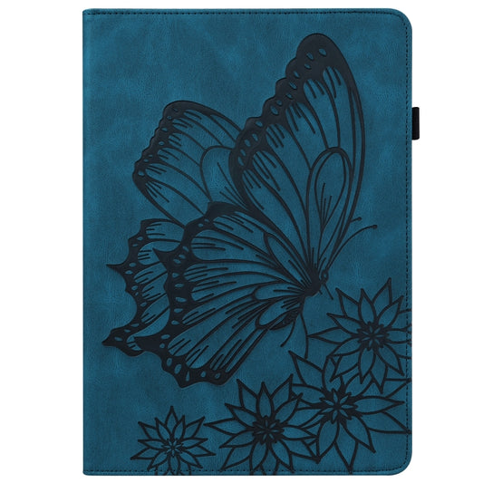 For Samsung Galaxy Tab A7 Lite T220/T225 Big Butterfly Embossed Leather Tablet Case(Blue) - Tab A7 Lite T220 / T225 by buy2fix | Online Shopping UK | buy2fix