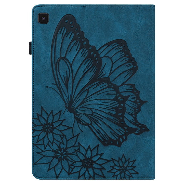 For Samsung Galaxy Tab A7 Lite T220/T225 Big Butterfly Embossed Leather Tablet Case(Blue) - Tab A7 Lite T220 / T225 by buy2fix | Online Shopping UK | buy2fix