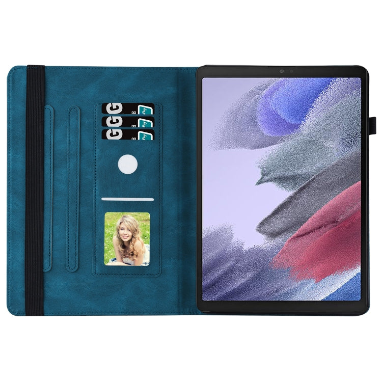 For Samsung Galaxy Tab A7 Lite T220/T225 Big Butterfly Embossed Leather Tablet Case(Blue) - Tab A7 Lite T220 / T225 by buy2fix | Online Shopping UK | buy2fix