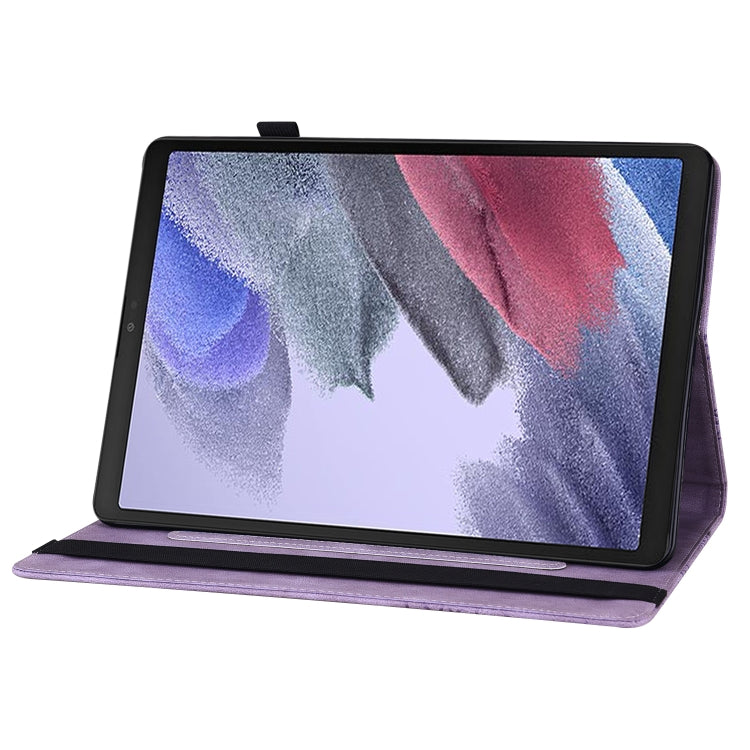 For Samsung Galaxy Tab A7 Lite T220/T225 Big Butterfly Embossed Leather Tablet Case(Purple) - Tab A7 Lite T220 / T225 by buy2fix | Online Shopping UK | buy2fix
