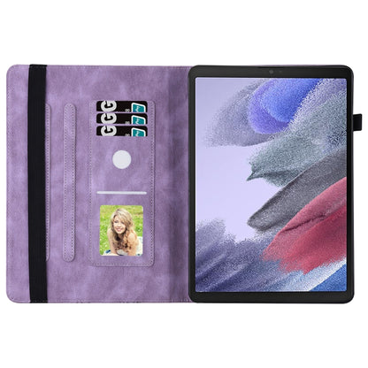 For Samsung Galaxy Tab A7 Lite T220/T225 Big Butterfly Embossed Leather Tablet Case(Purple) - Tab A7 Lite T220 / T225 by buy2fix | Online Shopping UK | buy2fix