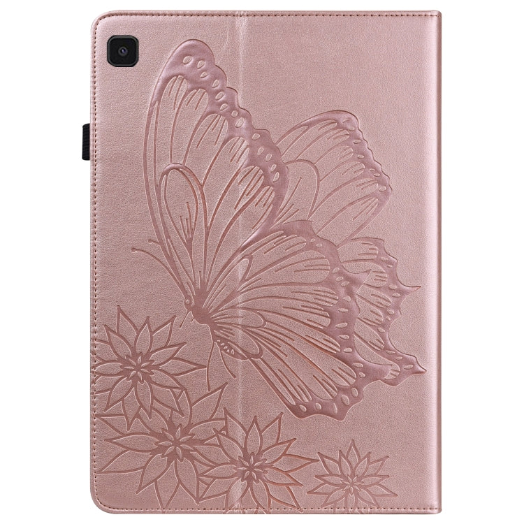 For Samsung Galaxy Tab A7 Lite T220/T225 Big Butterfly Embossed Leather Tablet Case(Rose Gold) - Tab A7 Lite T220 / T225 by buy2fix | Online Shopping UK | buy2fix