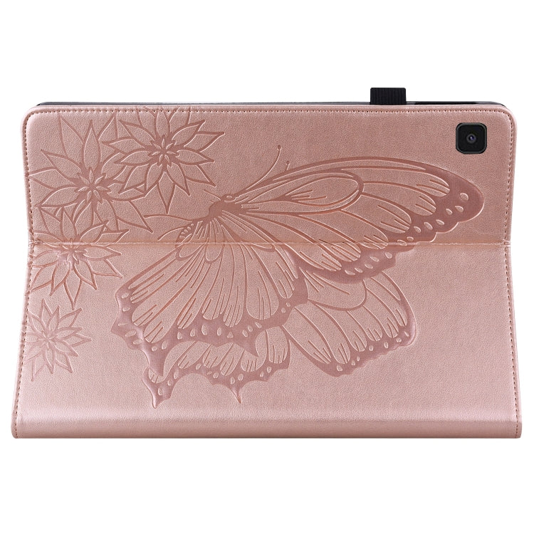 For Samsung Galaxy Tab A7 Lite T220/T225 Big Butterfly Embossed Leather Tablet Case(Rose Gold) - Tab A7 Lite T220 / T225 by buy2fix | Online Shopping UK | buy2fix