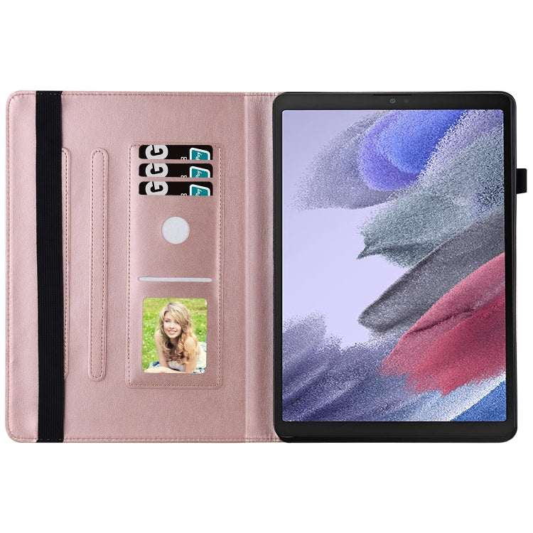 For Samsung Galaxy Tab A7 Lite T220/T225 Big Butterfly Embossed Leather Tablet Case(Rose Gold) - Tab A7 Lite T220 / T225 by buy2fix | Online Shopping UK | buy2fix