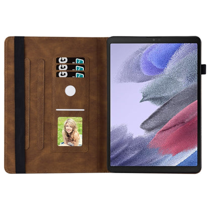For Samsung Galaxy Tab A7 Lite T220/T225 Big Butterfly Embossed Leather Tablet Case(Brown) - Tab A7 Lite T220 / T225 by buy2fix | Online Shopping UK | buy2fix