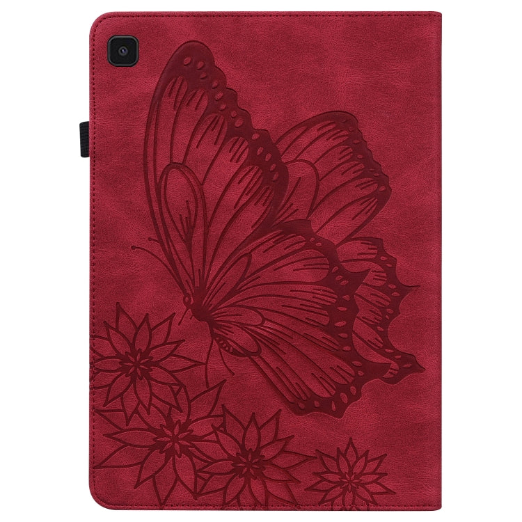 For Samsung Galaxy Tab A7 Lite T220/T225 Big Butterfly Embossed Leather Tablet Case(Red) - Tab A7 Lite T220 / T225 by buy2fix | Online Shopping UK | buy2fix