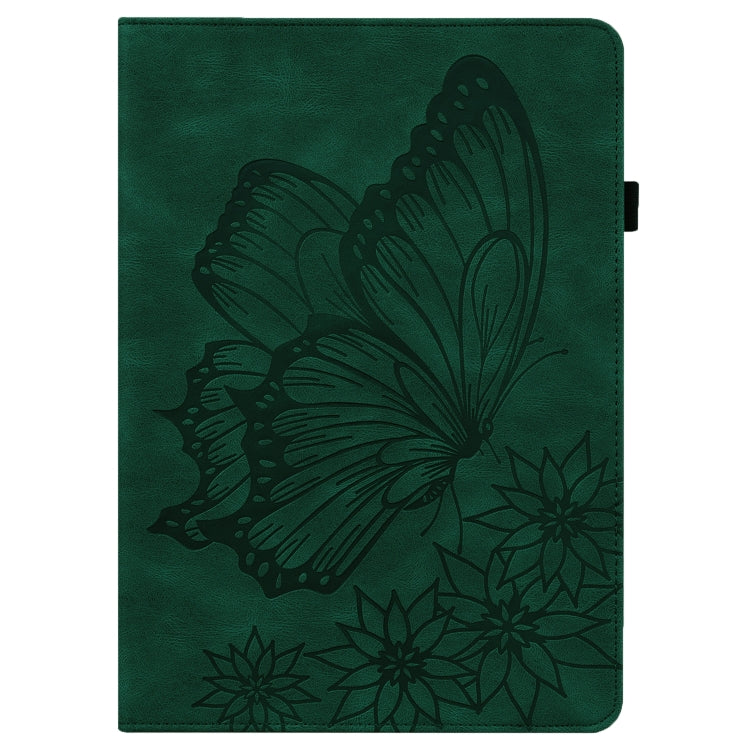For Samsung Galaxy Tab A8 Big Butterfly Embossed Leather Tablet Case(Green) - Other Galaxy Tab PC by buy2fix | Online Shopping UK | buy2fix
