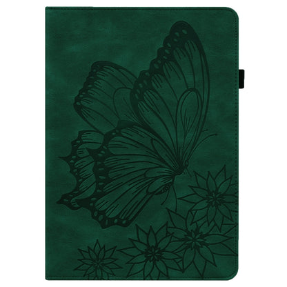 For Samsung Galaxy Tab A8 Big Butterfly Embossed Leather Tablet Case(Green) - Other Galaxy Tab PC by buy2fix | Online Shopping UK | buy2fix