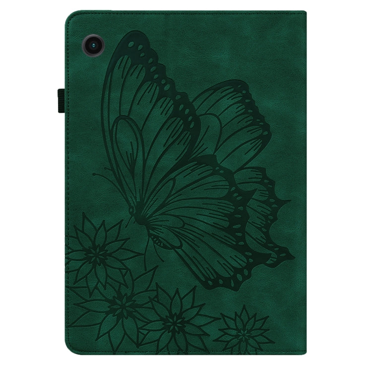 For Samsung Galaxy Tab A8 Big Butterfly Embossed Leather Tablet Case(Green) - Other Galaxy Tab PC by buy2fix | Online Shopping UK | buy2fix