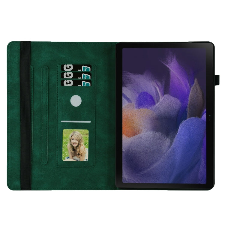 For Samsung Galaxy Tab A8 Big Butterfly Embossed Leather Tablet Case(Green) - Other Galaxy Tab PC by buy2fix | Online Shopping UK | buy2fix