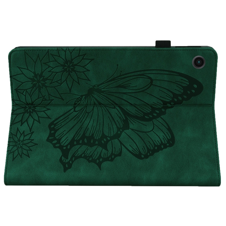 For Samsung Galaxy Tab A8 Big Butterfly Embossed Leather Tablet Case(Green) - Other Galaxy Tab PC by buy2fix | Online Shopping UK | buy2fix