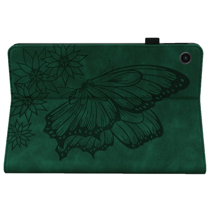 For Samsung Galaxy Tab A8 Big Butterfly Embossed Leather Tablet Case(Green) - Other Galaxy Tab PC by buy2fix | Online Shopping UK | buy2fix