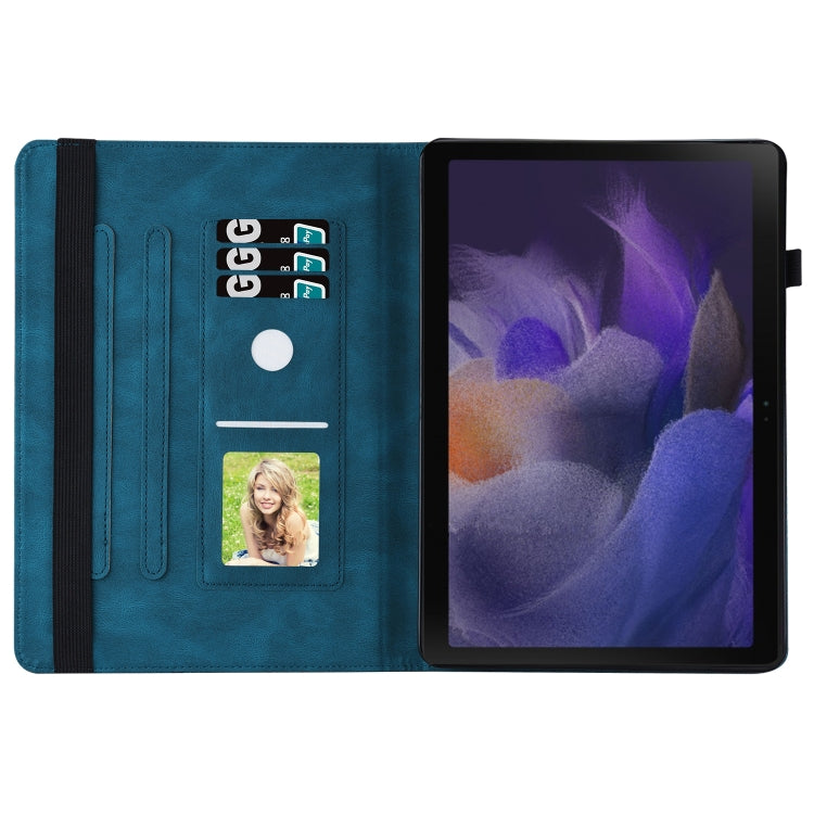 For Samsung Galaxy Tab A8 Big Butterfly Embossed Leather Tablet Case(Blue) - Other Galaxy Tab PC by buy2fix | Online Shopping UK | buy2fix
