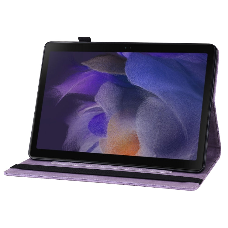 For Samsung Galaxy Tab A8 Big Butterfly Embossed Leather Tablet Case(Purple) - Other Galaxy Tab PC by buy2fix | Online Shopping UK | buy2fix