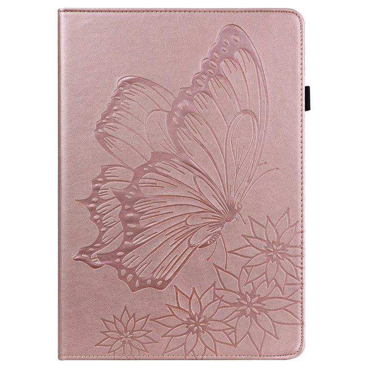 For Samsung Galaxy Tab A8 Big Butterfly Embossed Leather Tablet Case(Rose Gold) - Other Galaxy Tab PC by buy2fix | Online Shopping UK | buy2fix