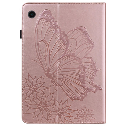 For Samsung Galaxy Tab A8 Big Butterfly Embossed Leather Tablet Case(Rose Gold) - Other Galaxy Tab PC by buy2fix | Online Shopping UK | buy2fix