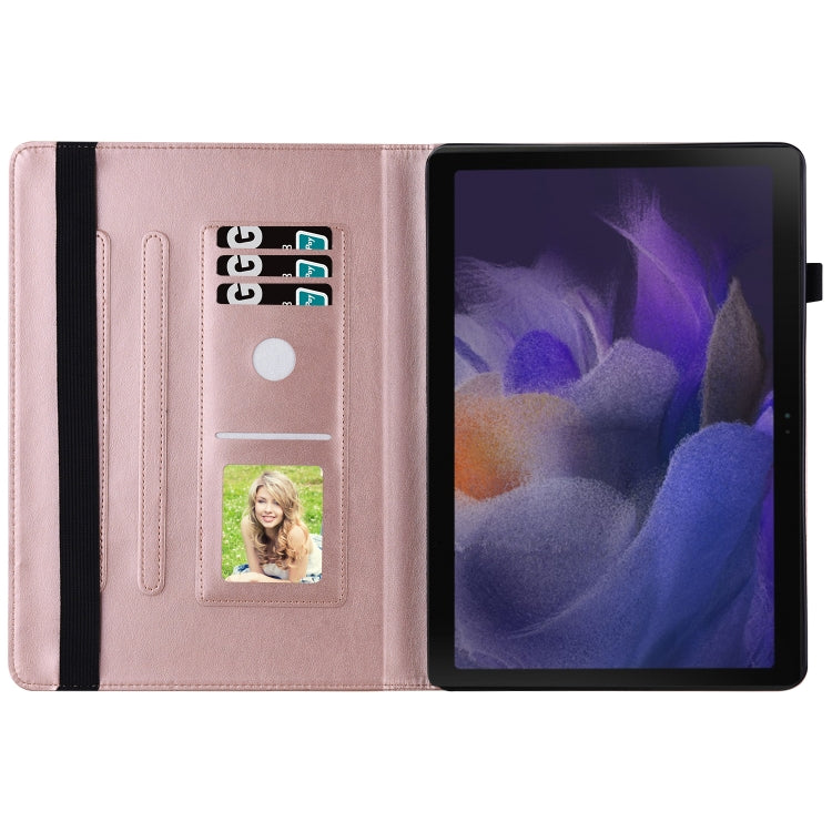 For Samsung Galaxy Tab A8 Big Butterfly Embossed Leather Tablet Case(Rose Gold) - Other Galaxy Tab PC by buy2fix | Online Shopping UK | buy2fix