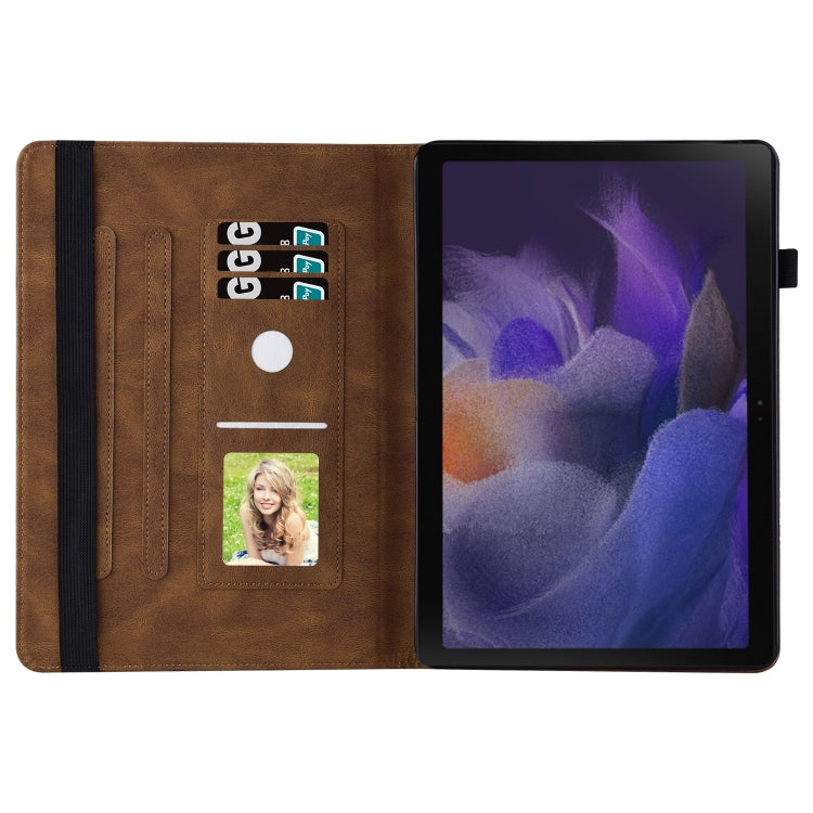 For Samsung Galaxy Tab A8 Big Butterfly Embossed Leather Tablet Case(Brown) - Other Galaxy Tab PC by buy2fix | Online Shopping UK | buy2fix