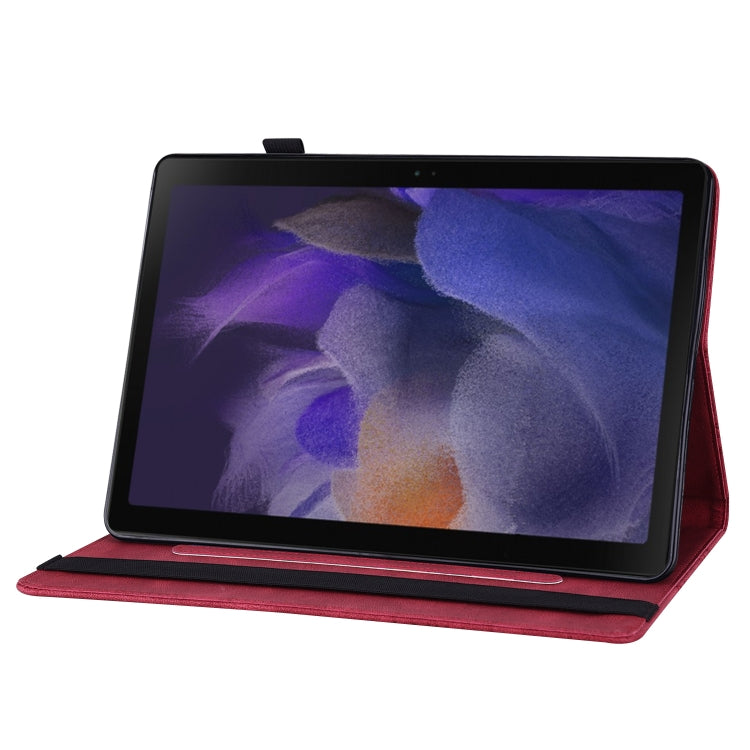 For Samsung Galaxy Tab A8 Big Butterfly Embossed Leather Tablet Case(Red) - Other Galaxy Tab PC by buy2fix | Online Shopping UK | buy2fix