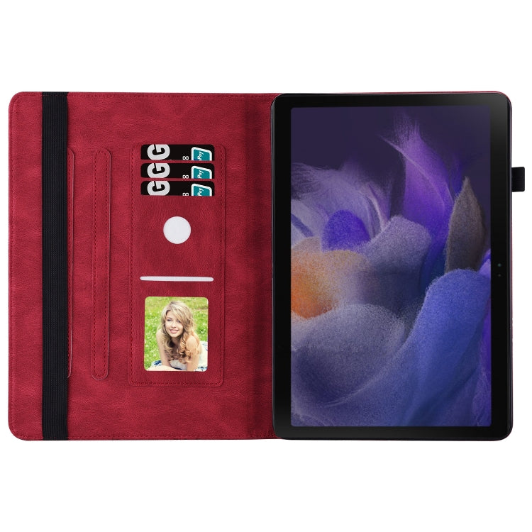 For Samsung Galaxy Tab A8 Big Butterfly Embossed Leather Tablet Case(Red) - Other Galaxy Tab PC by buy2fix | Online Shopping UK | buy2fix