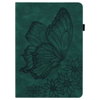 For Samsung Galaxy Tab A 8.0 2019 T290/T295 Big Butterfly Embossed Leather Tablet Case(Green) by buy2fix
