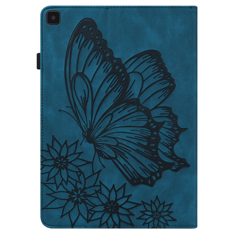 For Samsung Galaxy Tab A 8.0 2019 T290/T295 Big Butterfly Embossed Leather Tablet Case(Blue) - Other Galaxy Tab PC by buy2fix | Online Shopping UK | buy2fix